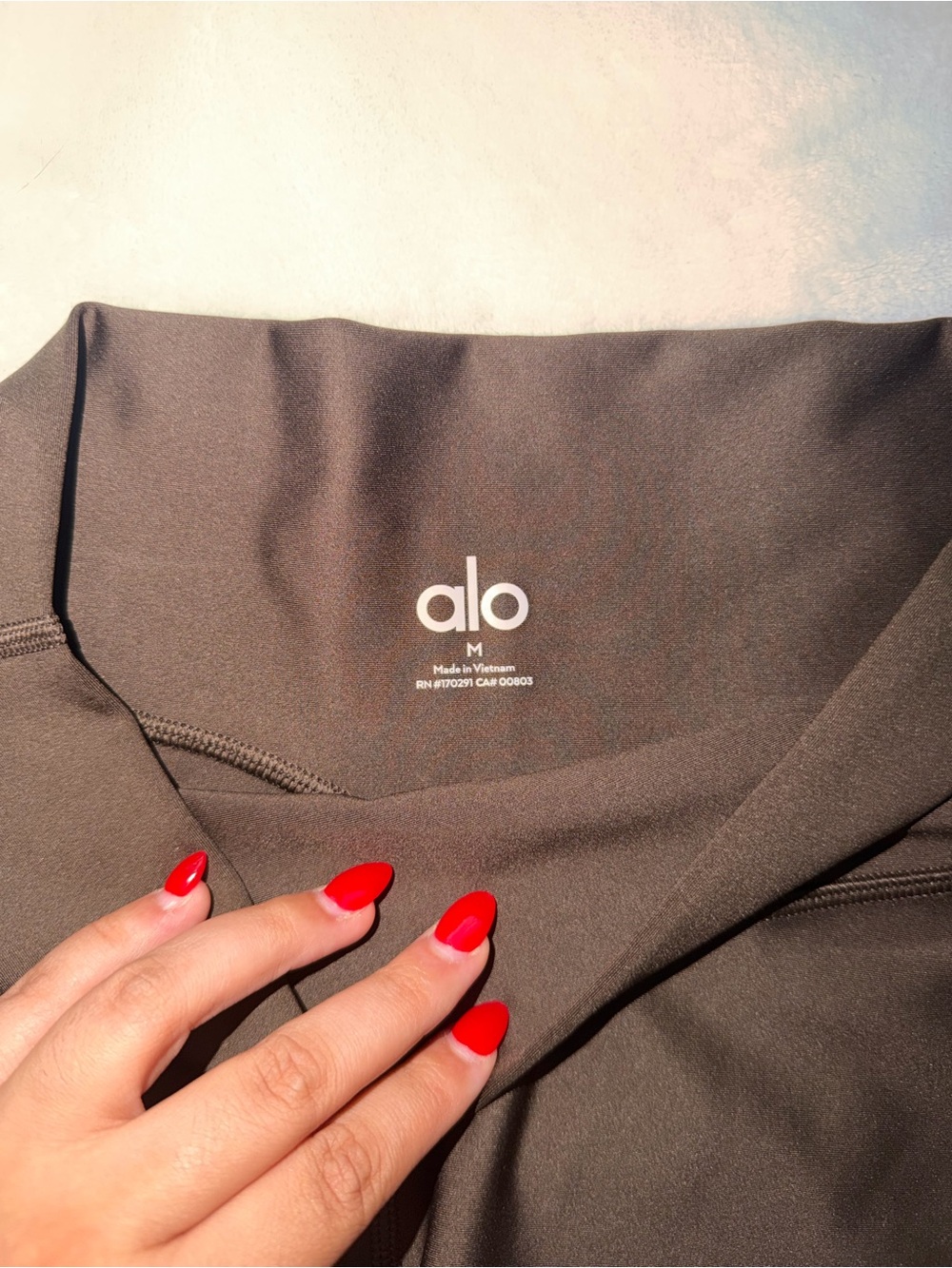 ALO Yoga Brown Leggings with White Logo - Picture 4 of 4